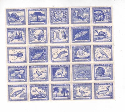 (chile)1948 Sc 254 MNH (four copies MH),C124MNH,two blocks   u874 - Image 1 of 4