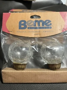 Vintage Beme Clear Crackled Glass Finial Set 2002 - Picture 1 of 6