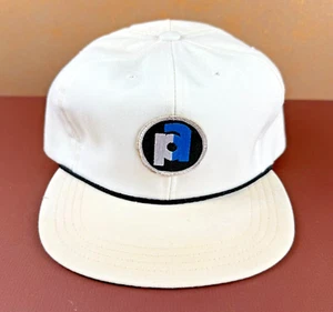 VTG 80's Hat Unknown PA Logo Embroidered Town Talk Metal Buckle Strapback - Picture 1 of 6