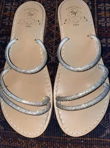 Sandalo Caprice Swarovski Rhinestone Crystal Strap Leather Sandals EU 38 UK 5 - Picture 1 of 7