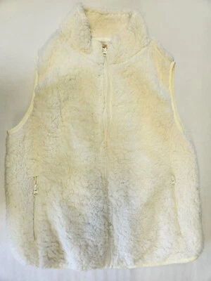 Colete Sherpa Junior's True Craft Tamanho Grande Marfim Macio com Zíper e Bolsos - Imagem 1 de 4