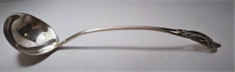 Antique Rogers Lunt Bowlen Sterling Silver Sauce or Cream Ladle Spoon 1908 Cover
