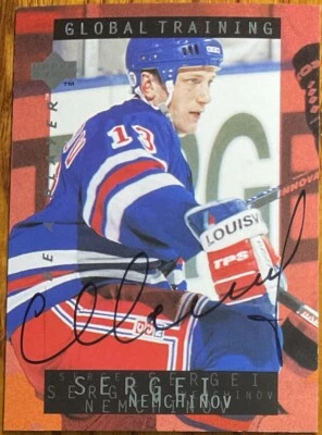 1995-96 Be A Player Autographs Global Training Sergei Nemchinov #S209 - Image 1 of 2