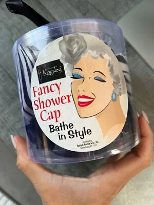 Fancy Shower Cap Hair Bathe Style Black with White Zebra Brand New by Kingsley - Image 1 of 3