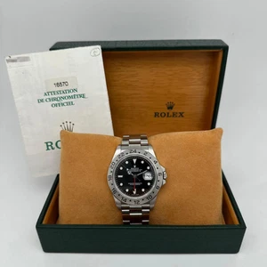 Rolex Explorer II 16570 40 mm agujeros de acero esfera negra reloj automático para hombres - Imagen 1 de 6