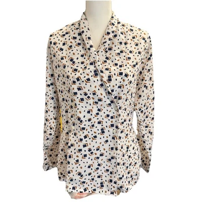 Винтажная блуза с запахом Country Sophisticates от Pendleton размер 12 на ощупь шелк сделано в США - Изображение 1 из 4