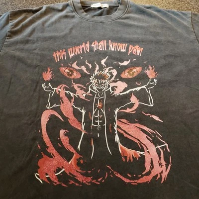 Aelfric Eden This World Shall Know Pain Tee Shirt Large Distressed Fade Graphics - Image 1 of 4