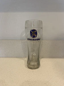 Lowenbrau Munchen glass boot 1 pint vintage glass Glass 8 inches tall. - Picture 1 of 3