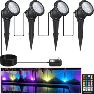 Strahler Außen, 12W 800lm RGB Farbwechsel Landschaftsleuchten mit Fernbedienung... - Bild 1 von 9