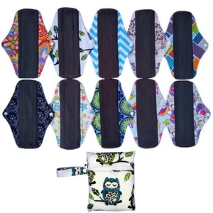 10Pieces 10Inch Reusable Washable Menstraul Pads Sanitary Pads - Picture 1 of 5