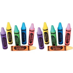 Rhode Island Novelty Crayon Shaped Erasers Assorted Colors 2.5 Inch 12-Pack - Picture 1 of 4