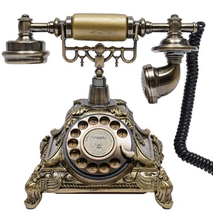 Antique Rotary Dial Telephone European Style Vintage Working Landline Phone - Picture 1 of 17