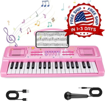 Piano De Juguete Para Niña Regalo De Navidad Para Niñas Chicas Con Atril NUEVO EE. UU. Foto 1 de 4