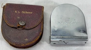 Vintage 1940’s Tape Measure Dealer Advertisement 1947 Metal w/ Leather Sheath - Picture 1 of 15