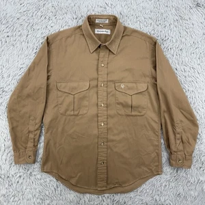 Christian Dior Hemd Herren M Braun Vintage 90er Langarm Knopfleiste Field Safari - Bild 1 von 9