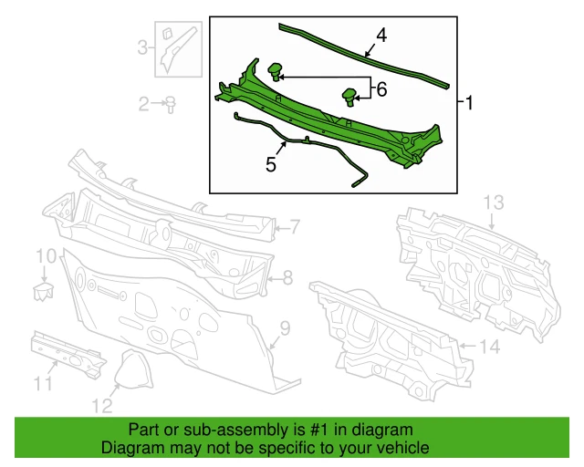 18-23 GMC TERRAIN КАПОТ ВЕНТИЛЯЦИОННОЕ СТЕКЛО СТЕКЛО СТЕКЛООЧИСТИТЕЛЬ ЭКРАН ОТДЕЛКА ПАНЕЛЬ КРЫШКА 84931878 - Изображение 1 из 1
