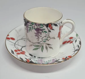 Shelley 11473 Mocha coffee cup & saucer floral 1926 - Picture 1 of 14