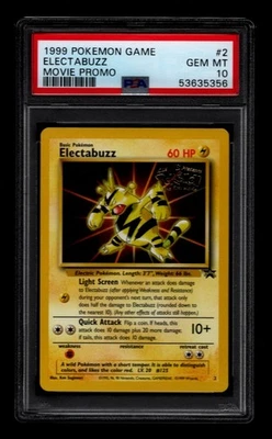 Pokémon Electabuzz #2 Warner Bros Movie Black Star Promo TCG Card NM WOTC PSA 10 - Image 1 of 2