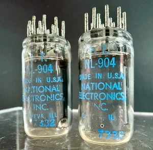 National Electronics Nixie Tubes 7332 Juego de 2 NL-904 Raro Nixies - Imagen 1 de 17