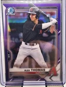 Alek Thomas 2021 Bowman Chrome Purple Refractor/250 Prospect RC  - Picture 1 of 2