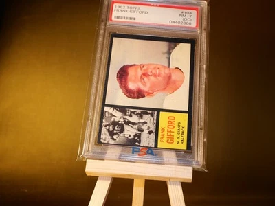 1962 Topps Frank Gifford # 104 New York Giants casi nuevo PSA 7 oc graduado Foto 1 de 2