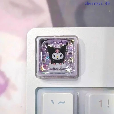 Kuromi Epoxy Resin Keycap Purple Translucent Handcrafted DIY Single Anime Gift - Image 1 of 4