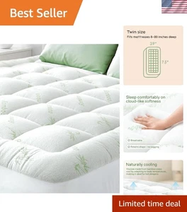 ✅ NUOVO - Coprimaterasso Queen Size Bambù-Viscosa Cuscino Raffreddante Top Pad - Foto 1 di 10