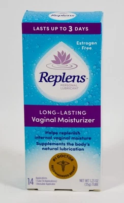 REPLENS long-lasting 1.23oz Vaginal MOISTURIZER 14 uses Estrogen Free 10/2026 - Image 1 of 3