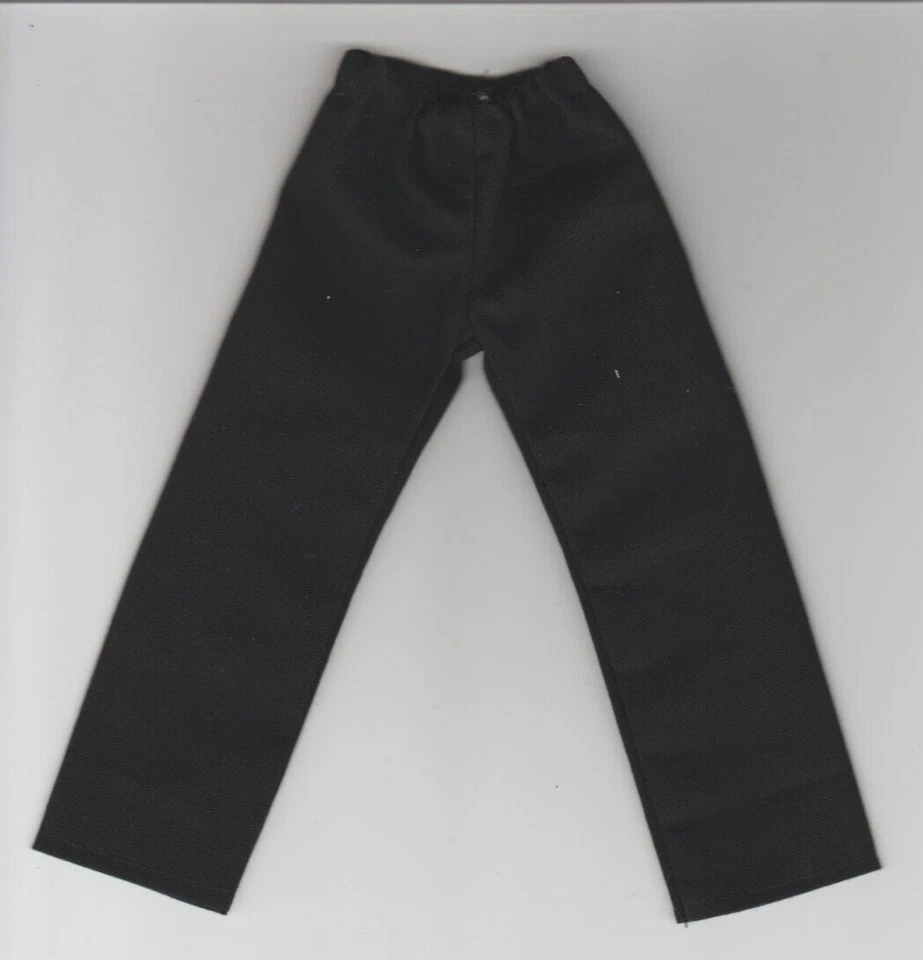 Homemade Doll Clothes-Black Elastic Waist Pants fits Ken Doll P6