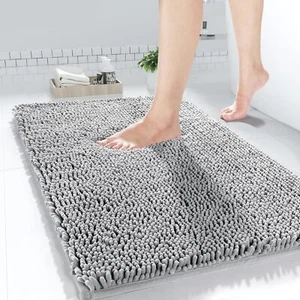 Chenille Bathroom Rug, 24x17, Extra Soft Absorbent Bath Rugs, Non-Slip, Bath Mat - Picture 1 of 6