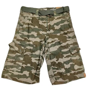 Urban Pipeline Cargo Shorts w/Belt-16 Boys-Green Camo - Picture 1 of 7