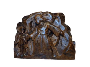 Antica scultura religiosa santo e bambino circa XIX secolo - Foto 1 di 6