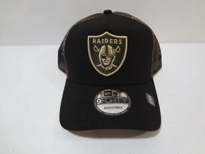 NFL Los Angeles Raiders LOGO Snapback Hat New Era 9FORTY NEW Camo Mesh Back - Picture 1 of 4