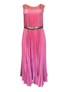 Marina Rinaldi Women's Pink Doriana Sleeveless Pleated Maxi Dress NWT - Picture 1 of 3