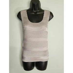 Nicola Pleated Tank Top Sleeveless Stretch Casual Top Gray Size M - Picture 1 of 5