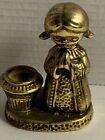 Vintage Inarco Candle Holder Gold Tone Little Girl Praying Holiday Decor