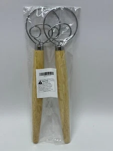 2pk Stainless Steel Danish Dough Whisk Kitchen Dutch Dough Wisk Hand Mixer Whisk - Picture 1 of 1