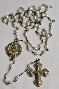 Edgar Berebi Limited Edition Pearl & Gold Plated Rosary "Soul of Our Lady" - Picture 1 of 11