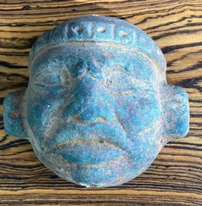 Aztec,Maya or Inca Terracotta small wall mask face carved  old souvenir #B7 - Picture 1 of 9