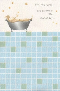 Romantic BIRTHDAY Card FOR WIFE, Spa Day Spoiled — American Greetings + Envelope - Picture 1 of 4
