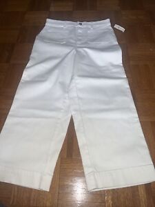 Talbots High Waist Crop Jeans White New Size 6