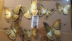 Arte de pared de metal mariposas de colección latón color Homeco interiores hogar lote de 7 - Imagen 1 de 2