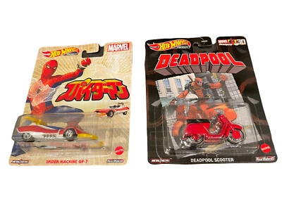 Hot Wheels Premium Deadpool Scooter Spider Machine Gp7 2021 Entretenimiento Retro Foto 1 de 2