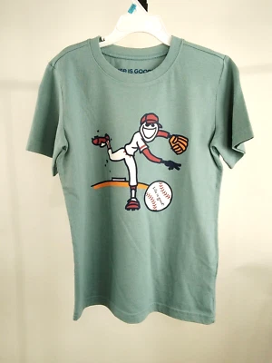 Camiseta trituradora manga corta Life is Good Kid Jake béisbol azul mediana 81153 Foto 1 de 4