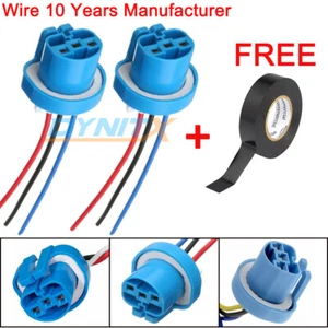 HB1 9004 2Pcs Wire Pigtail Female Headlight Two Harness Bulb Socket Connector - Picture 1 of 7