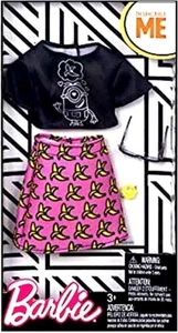 Barbie Despicable Me Fashion Pack Black Top & Pink Banana Skirt Outfit NEW - Picture 1 of 1