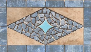 26 9/16" x 15 3/8" Tile Medallion - Happy Floors French Quarter tile series - Picture 1 of 3