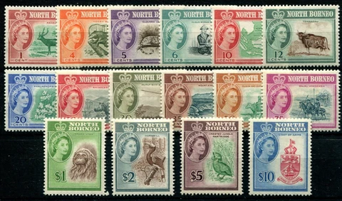 NORTH BORNEO 1961 TO $10 SG391/406 HINGED MINT Cover