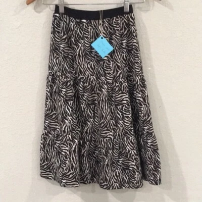 Falda Franela 100% Algodón Niñas Talla M 8 Volantes En Niveles Cebra Estampado Animal Acogedora Foto 1 de 4