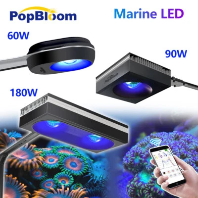 PopBloom 60W 90W 180W WiFi Reef LED Aquarium Light for Saltwater Reef Coral Tank - Image 1 of 4